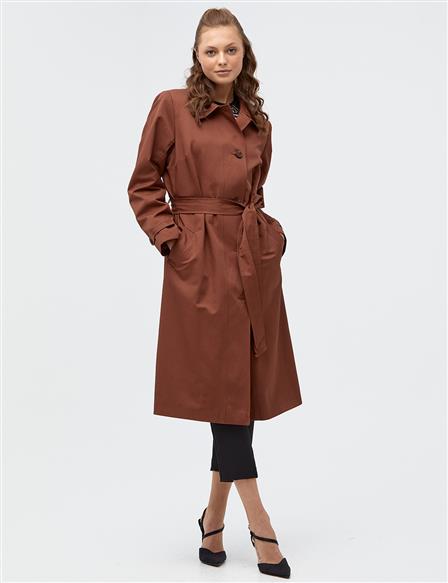 Belted Trench Coat Brown