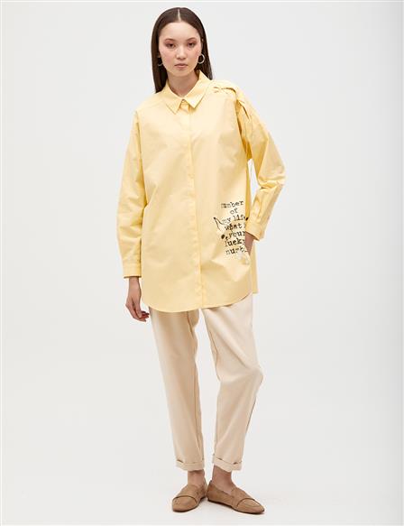 Low Sleeve Poplin Shirt Yellow