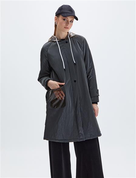 Hooded Trench Coat Anthracite