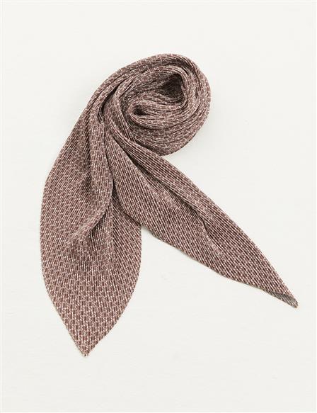 Chain Monogram Pleated Scarf Milky Brown