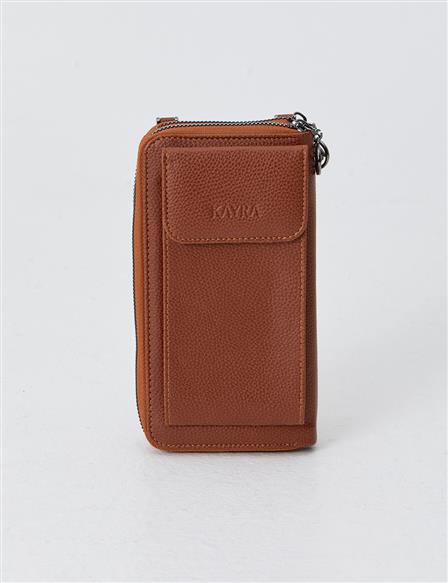 Two Compartment Wallet Bag Tobacco
