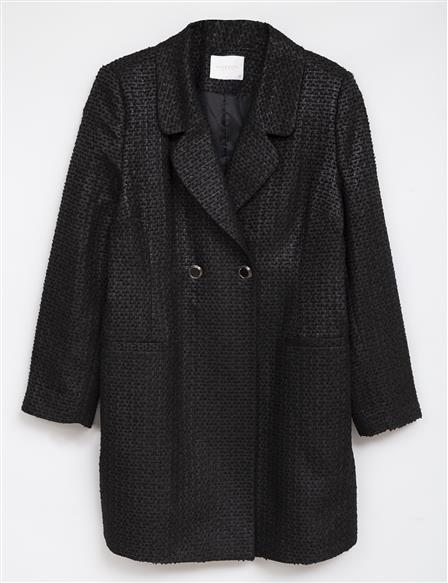 Tweed Blazer Jacket Black
