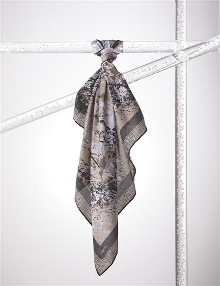 Abstract Patterned Scarf Mink