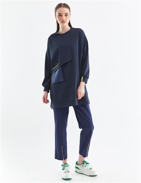 Pocket Detailed Sweat Navy