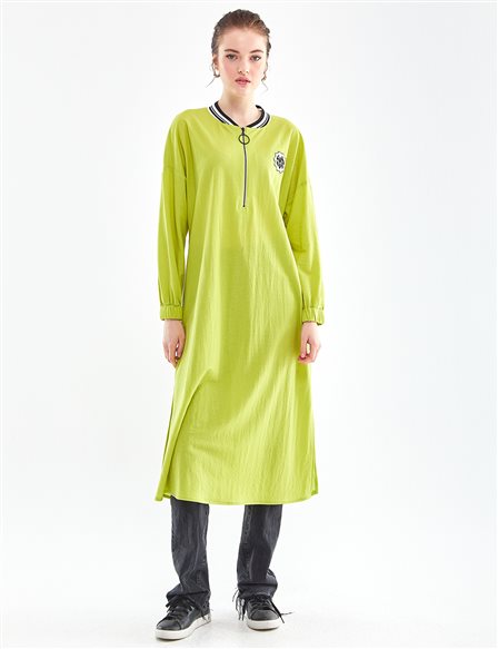 Kolej Yakalı Tunik/Elbise Fıstık Yeşili
