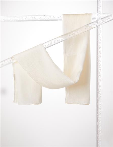 Jacquard Viscose Shawl Ecru