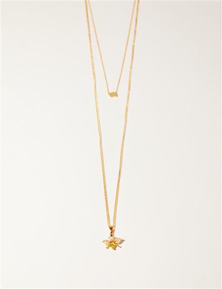 Bee Figured Necklace Gold