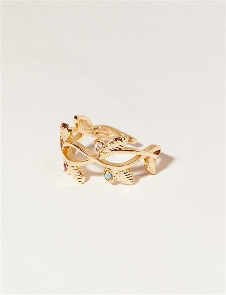 Ivy Stone Ring Gold