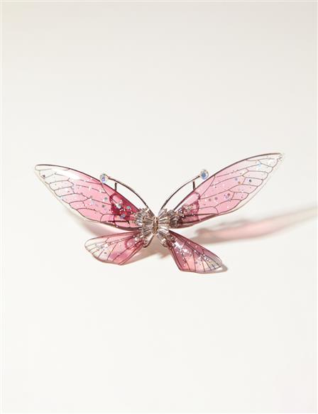 Butterfly Figured Brooch Pink
