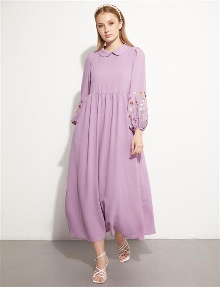 KYR Embroidered Baby Collar Dress Lilac