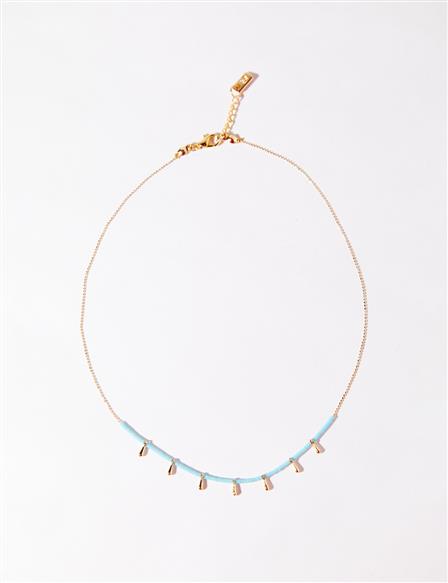 Droplet Symbol Necklace Blue