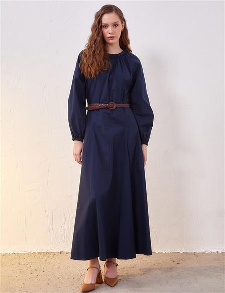 Balloon Sleeve Maxi Dress Dark Navy