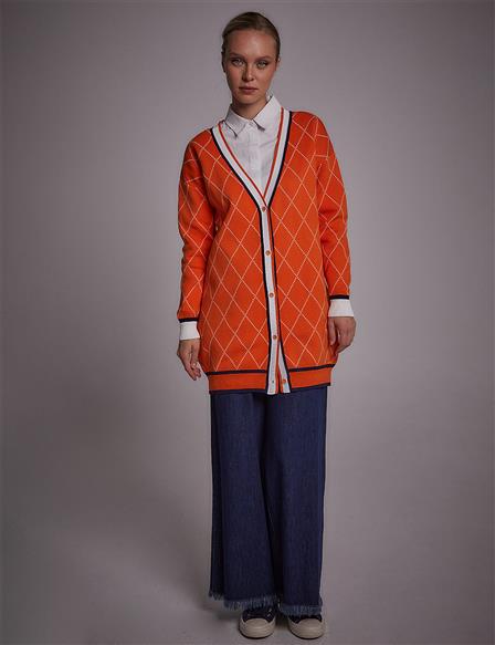 Baklava Sliced Knitwear Cardigan Orange