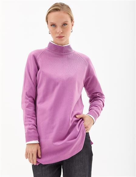 Half Turtleneck Knitwear Tunic Lilac