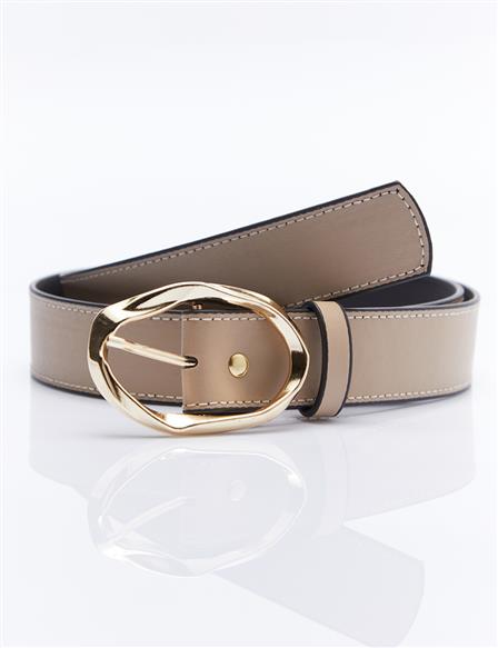 Belt with Small Metal Buckle Gold Mink