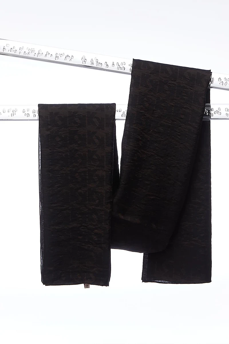 Monogram Jacquard Viscose Woven Shawl Black