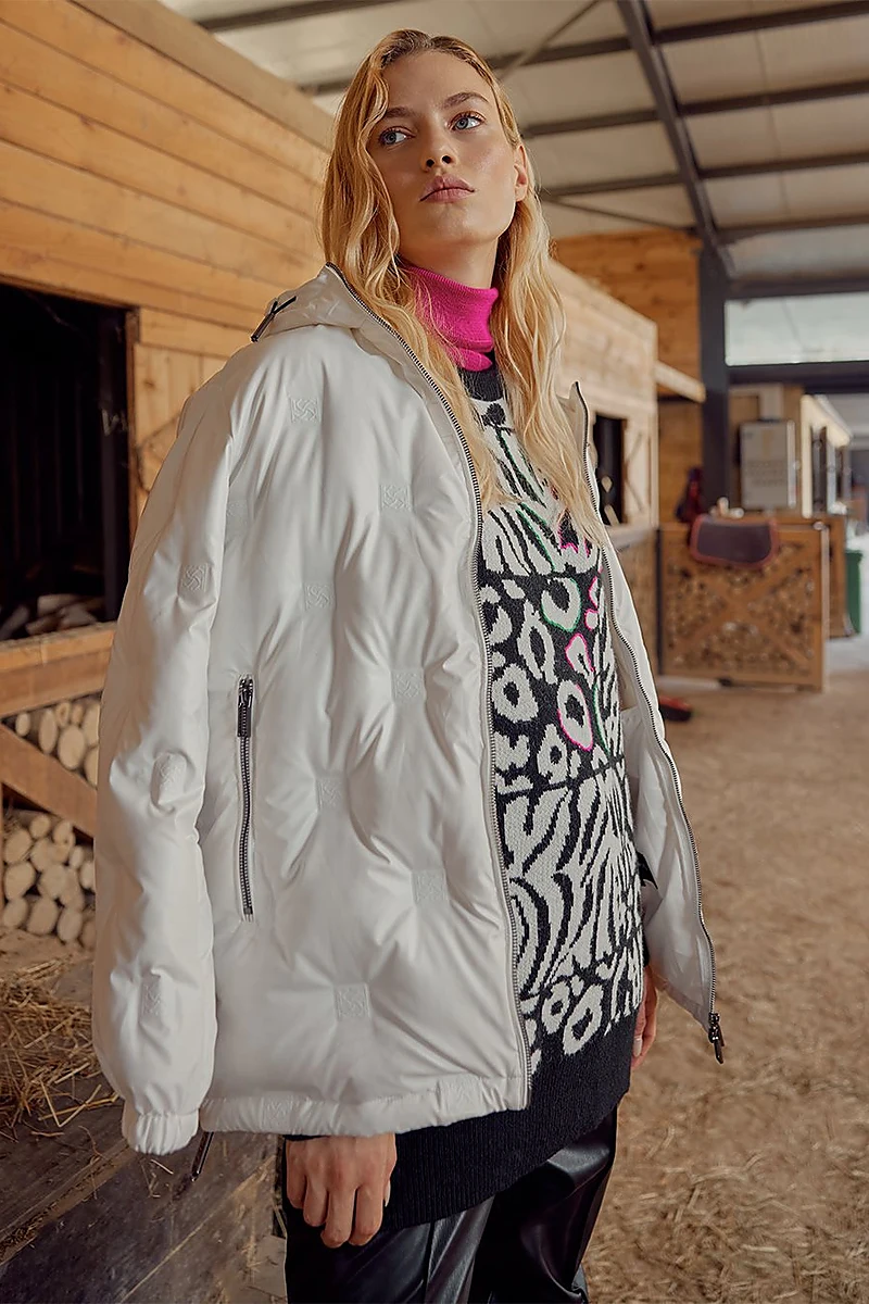 Monogram Goose Down Coat Optical White