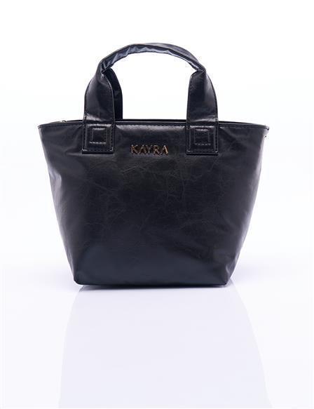 Plain Textured Tote Bag Black