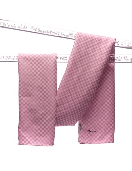 Checkered Monogram Patterned Shawl Pink