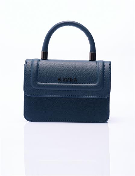 Textured Flap Cover Bag in Navy Blue