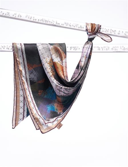 Abstract Pattern Scarf Plum