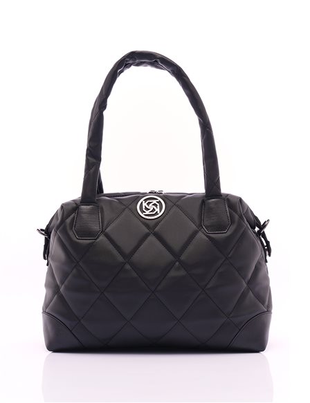 Quilted Faux Leather Bag Black