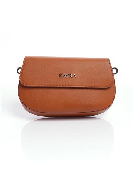Covered D Form Textured Bag Brown