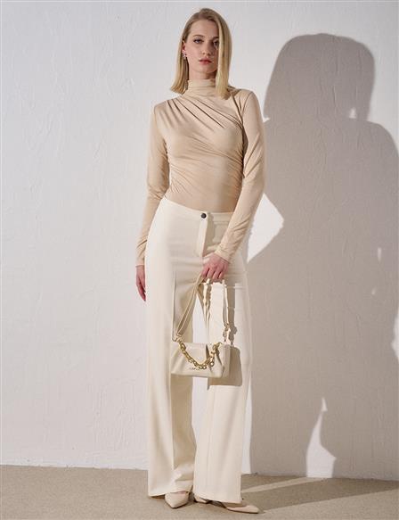 Basic Fabric Trousers Ecru