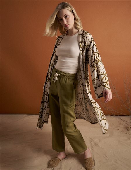 Abstract Patterned Wear and Go Khaki