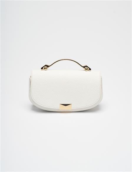 D Form Bag with Metal Handle Detail Optical White