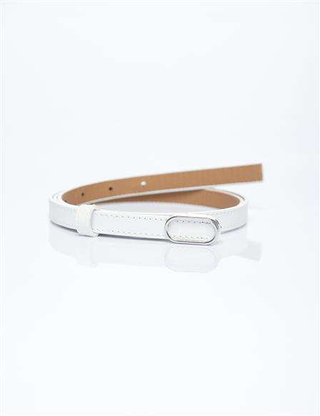 Belt Optical White with Metal Accessories
