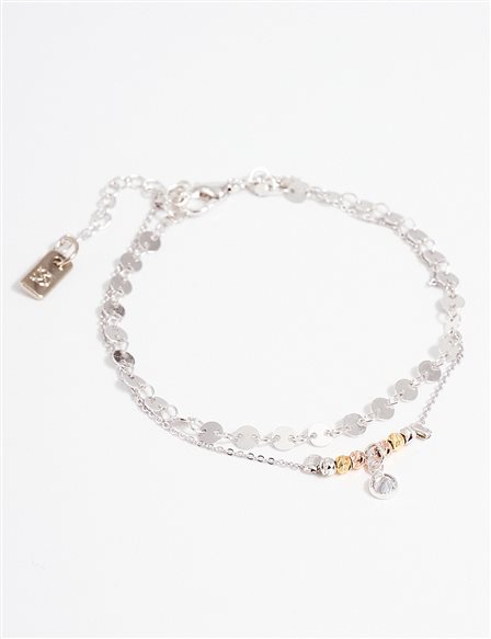 Silver Anklet with Dorika and Coin Details