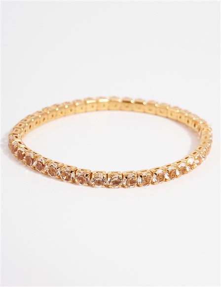 Gold Waterway Bracelet with Crystal Stones