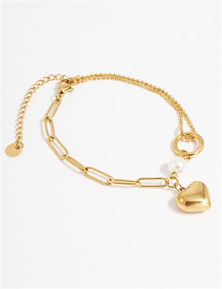 Gold Heart-Shaped Bracelet