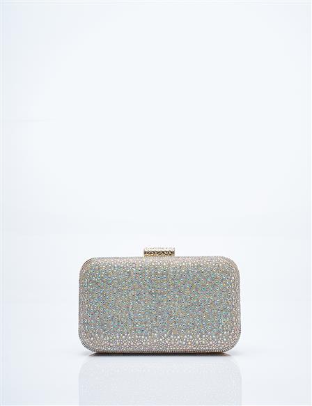 Stone-embellished Portfolio Bag Gold