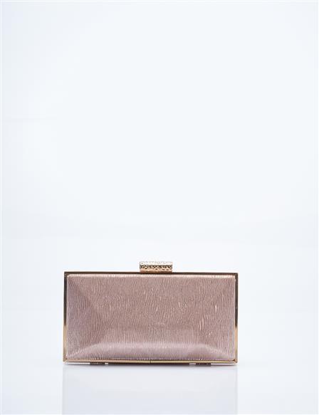 Glitter Textured Portfolio Bag Rose Gold