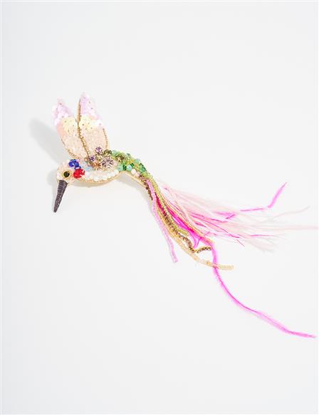 Handmade Pink Bird Brooch