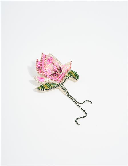 Handmade Flower Brooch Pink