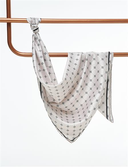 Monogram Scarf Cream with Cross Logo