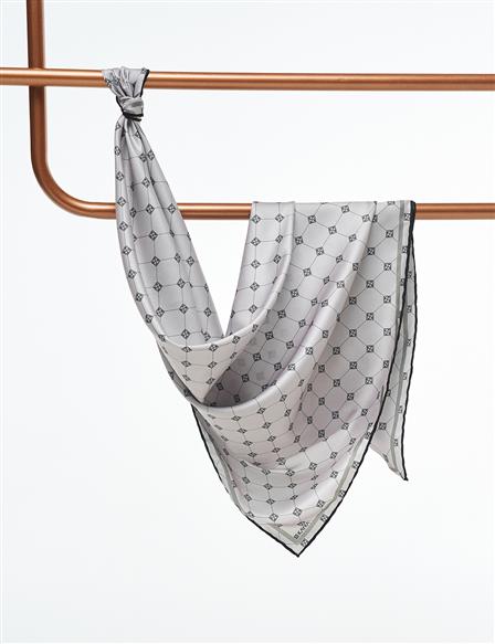 Cross Logo Monogram Scarf Gray
