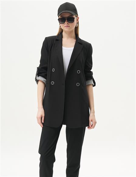 Double Suit with Blazer Jacket Black