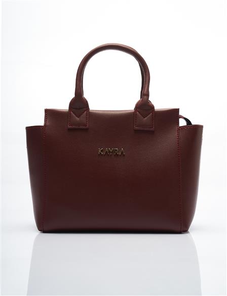 Faux Leather Blend Tote Bag Claret Red