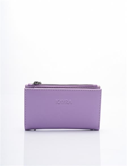 Faux Leather Rectangular Form Wallet Lilac