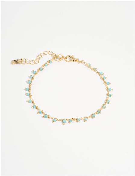 Anklet with Rows of Beads Gold
