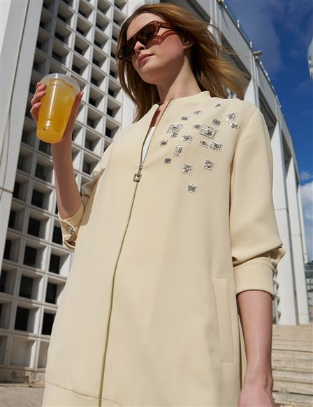 Embroidered Double Suit Light Yellow
