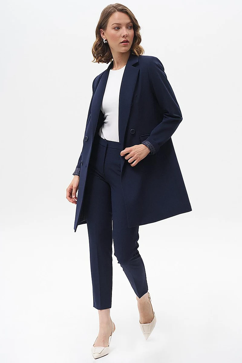 Skinny Fit Pants Navy Blue