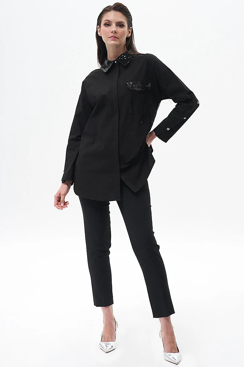 Skinny Fit Pants Black