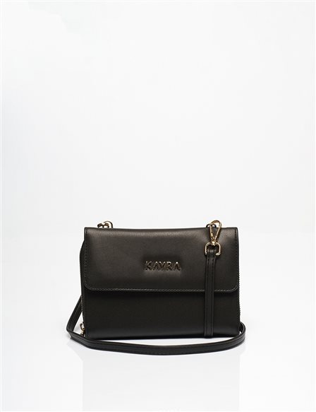 Faux Leather Wallet Bag Black