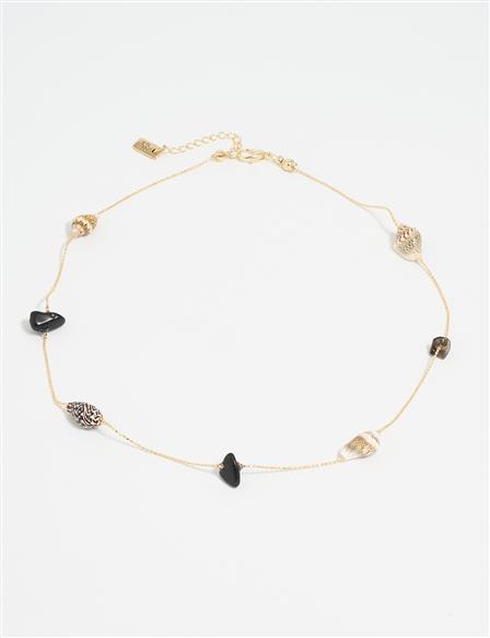 Multiple Seashell Necklace Black