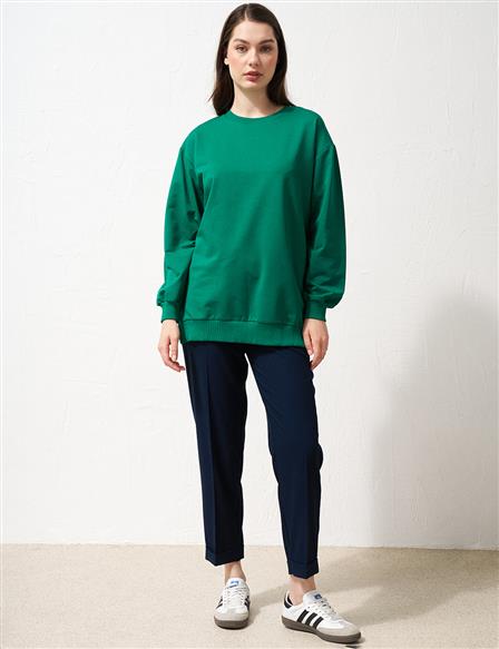 Zero Collar Sweatshirt Benetton Green